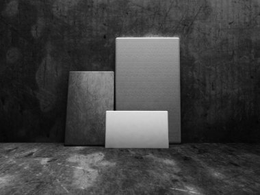 kirli yerdeki 3d üç boş resim 