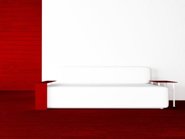 odasında, 3d modern kanepe