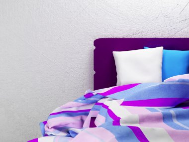 yatağın üzerine çizgili yaprak