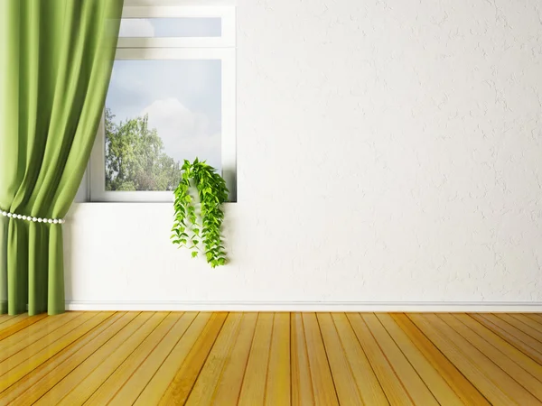 Зеленое растение на подоконнике — стоковое фото