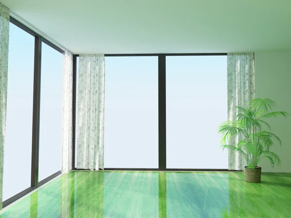 Room with large windows — Stock Photo, Image