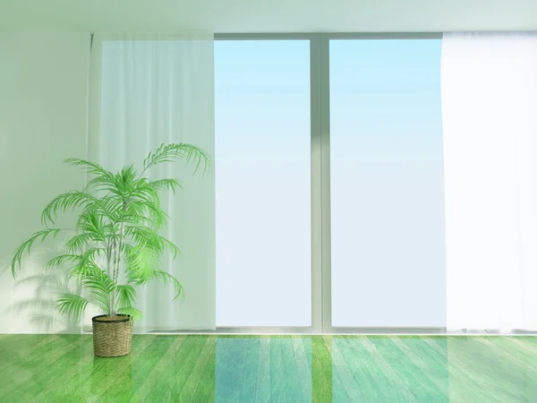 Room with large windows — Stock Photo, Image