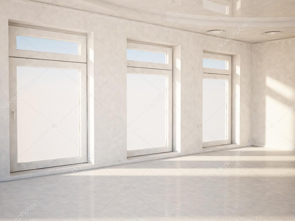 empty room in white color