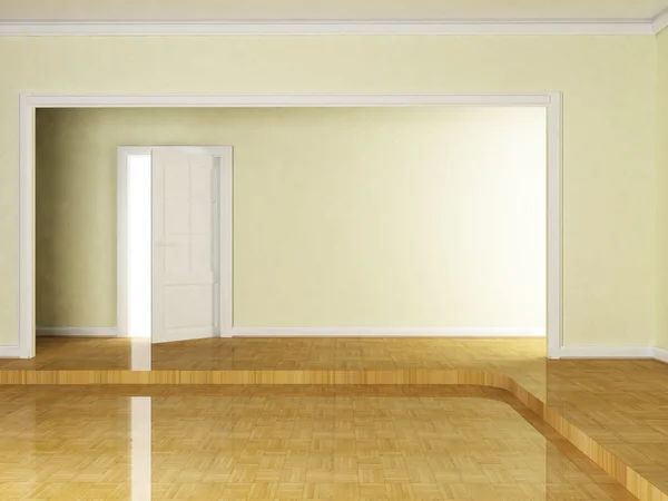 Открытая дверь в пустой комнате — стоковое фото