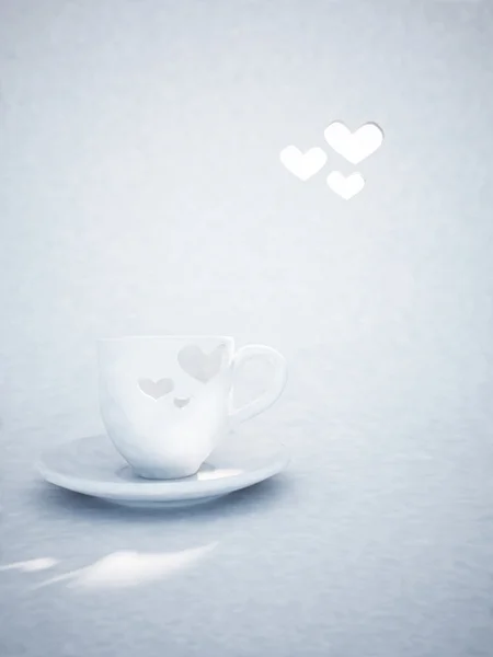 Nice cup with the hearts, — Stock Photo, Image