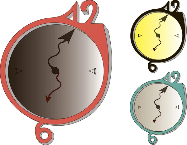 Three clocks — Stock Vector