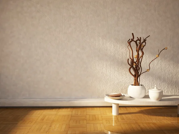 Komposition mit Vasen, Schokolade und Zweigen — Stockfoto