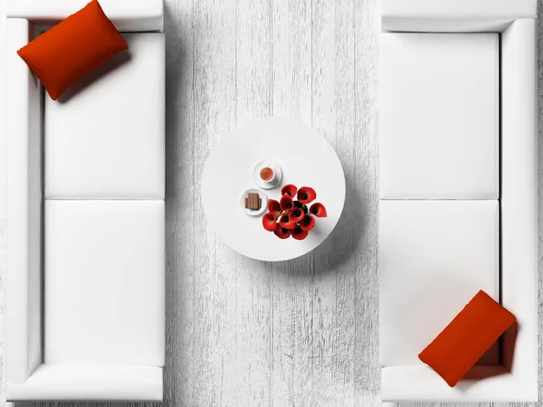 Composition in red and white — Stock Photo, Image