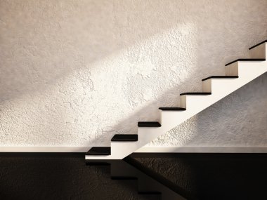 Bos bir odada merdiven,