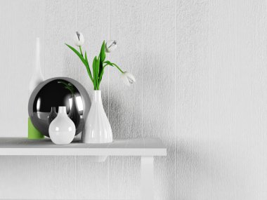 Masanın üzerinde çok güzel vazolar