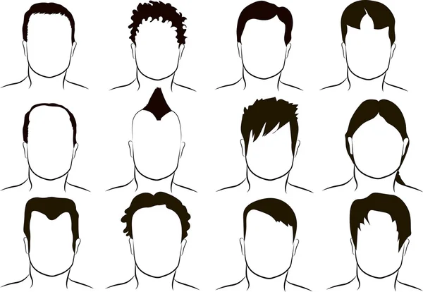 Peinado de diferentes hombres — Vector de stock