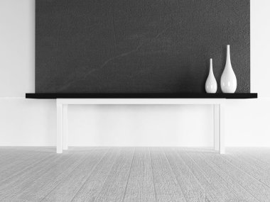 odada iki beyaz vazo