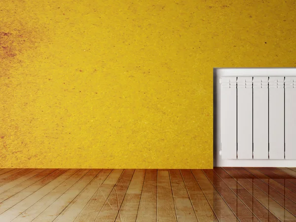 Radiator in an empty room — Stock Photo, Image