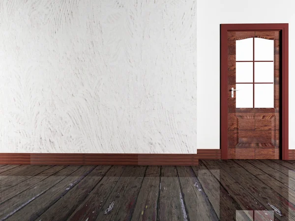 Wooden door in the room — Stock Photo, Image