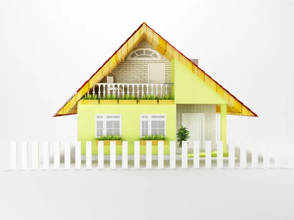 A nice house on a white background, — Stock Photo, Image