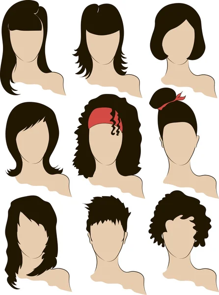 Модні зачіски для жінок — стоковий вектор