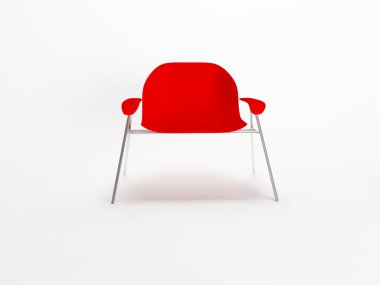 Beyaz kağıt üzerinde modern sandalye