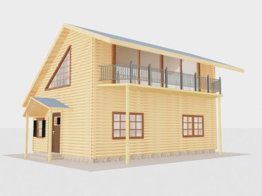 bir Balkonlu bir güzel wooned konak