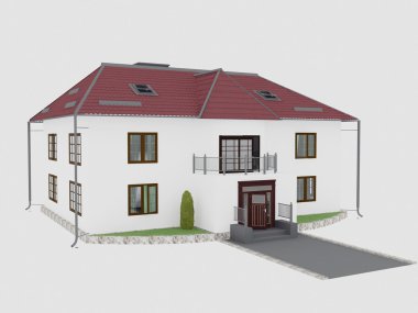 Kırmızı çatı büyük ev