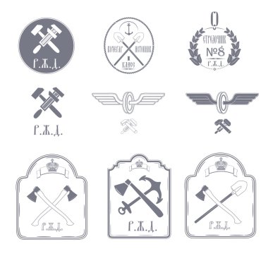 railway emblems Russia clipart