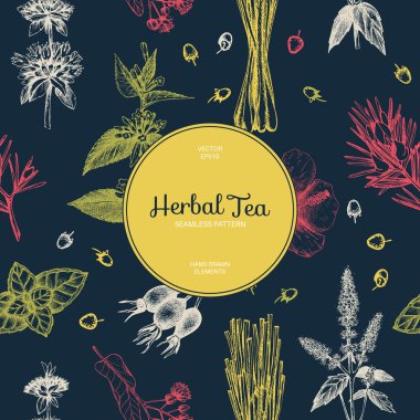 Herbal tea ingredients clipart