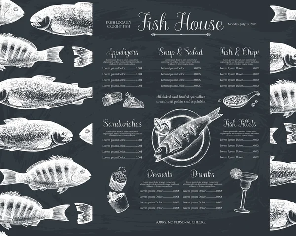 Εκλεκτής ποιότητας εστιατόριο ψαριών — Διανυσματικό Αρχείο