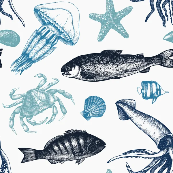 Vintage sea life pattern