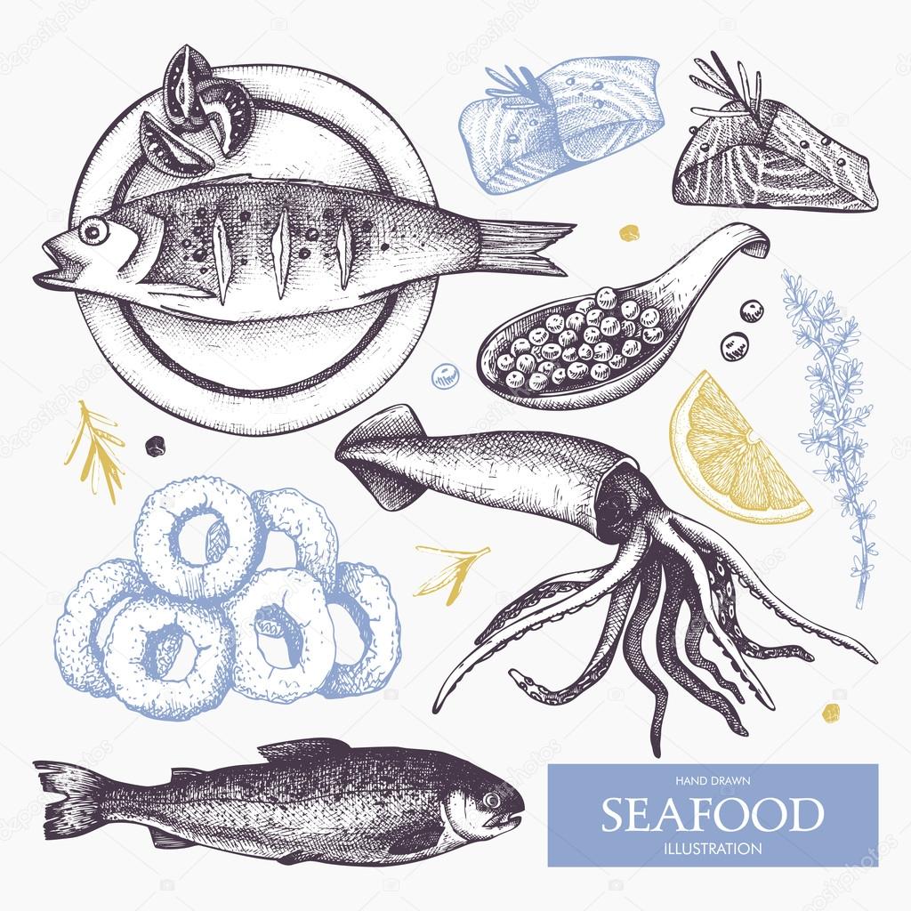 皿に魚ストックベクター ロイヤリティフリー皿に魚イラスト Depositphotos