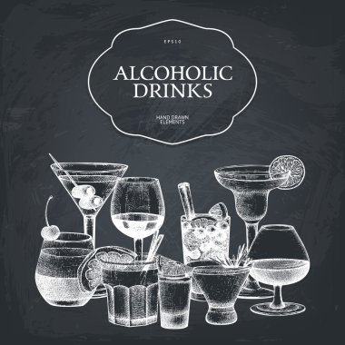 Retro alkollü içecekler şablonu
