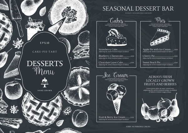 Tarjeta Vintage con panadería dulce — Archivo Imágenes Vectoriales