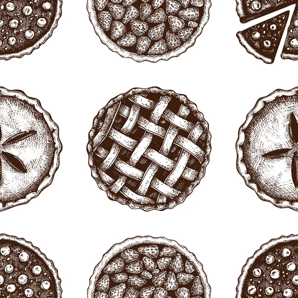 전통적인 미국의 케이크 원활한 패턴 — 스톡 벡터