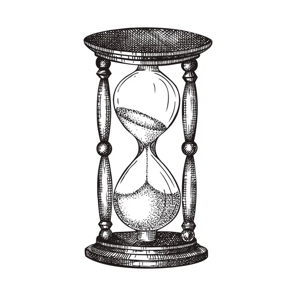 Χειροποίητη Απεικόνιση Κλεψύδρας Διανυσματικό Σχέδιο Από Ψαμμίτη Vintage Στυλ Σχεδιασμένα — Διανυσματικό Αρχείο
