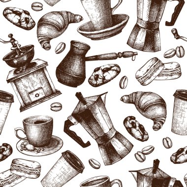 Kahve ve tatlılar ile Seamless Modeli