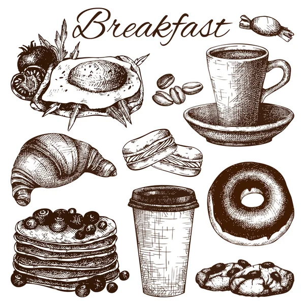 Desayuno comida conjunto — Archivo Imágenes Vectoriales