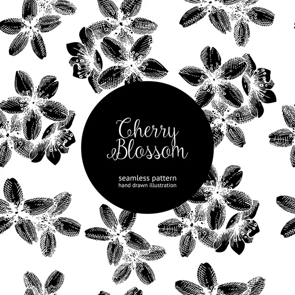 Patrón sin costura con flor de cerezo — Archivo Imágenes Vectoriales