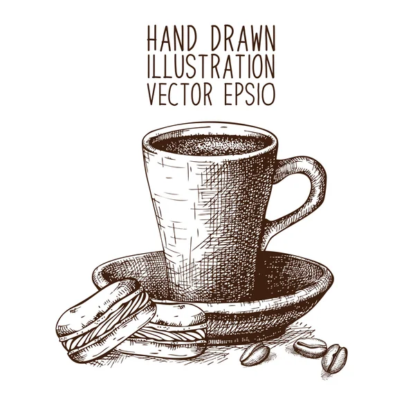 Cafetière et tasse de café — Image vectorielle