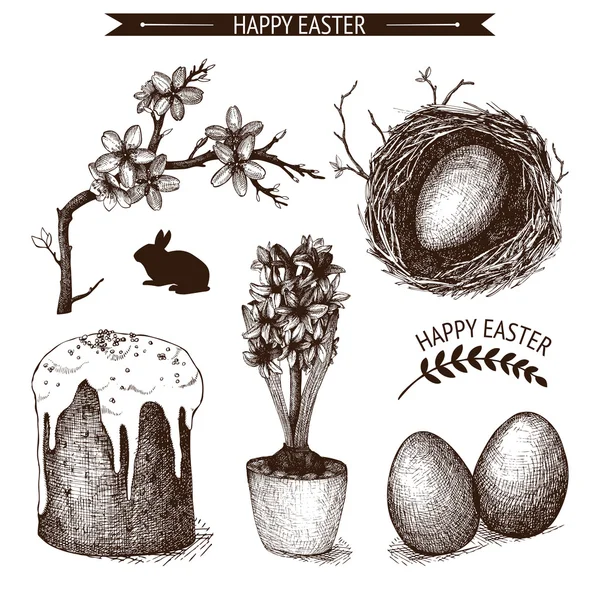 Easter sketch set. — Stock Vector