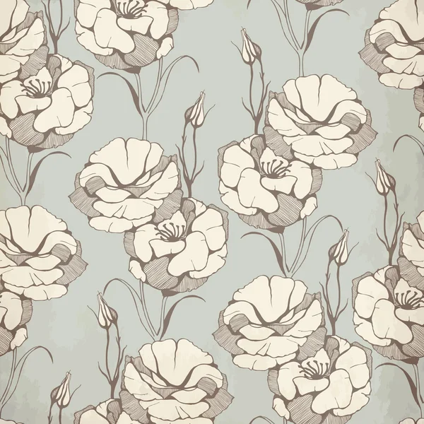 Naadloos patroon met decoratieve bloemen — Stockvector