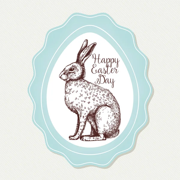 Easter greeting card with hare — Stock Vector