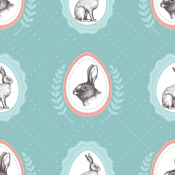 Seamless Easter hares pattern — Stock Vector