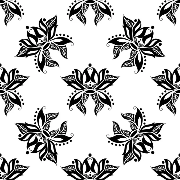 Pattern with ornamental flowers — Stock Vector