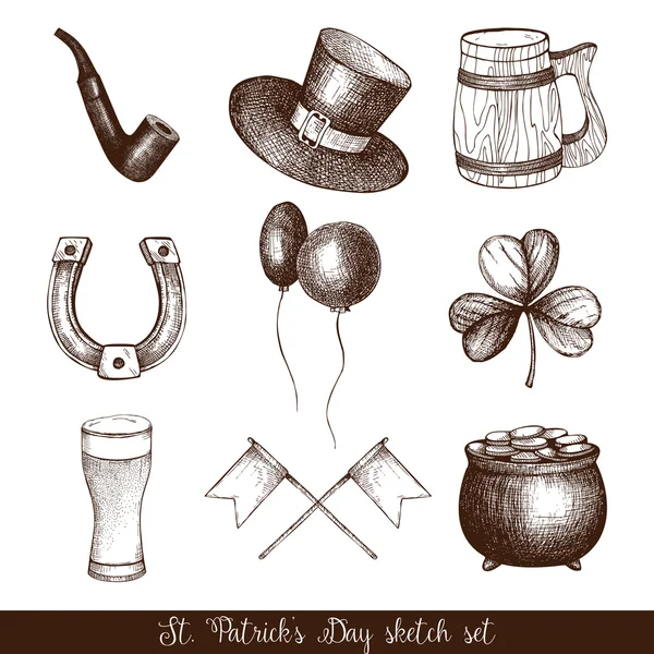 Vintage set of St. Patrick's day — Stock Vector