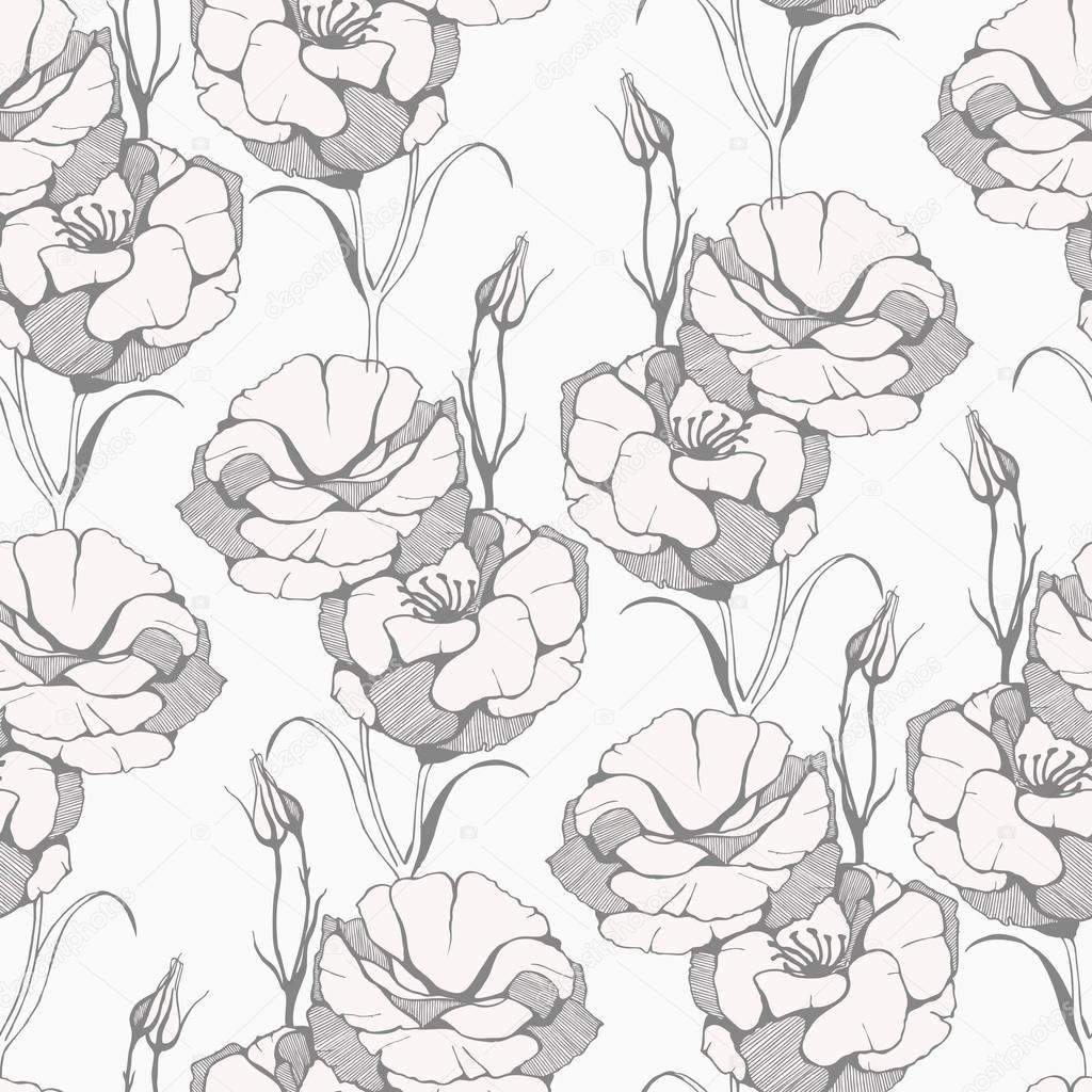 Seamless pattern with decorative flowers