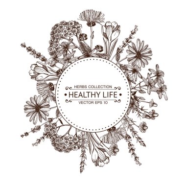 Bitkisel çiçekli Vintage daire