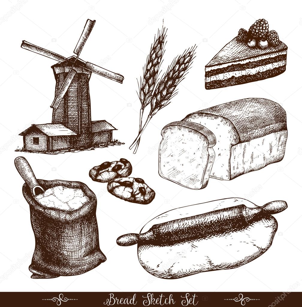 Vintage bakery sketch