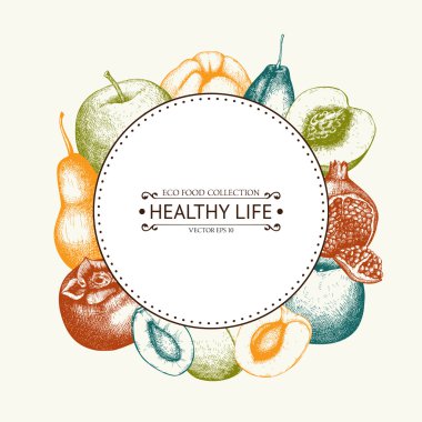 koleksiyon geleneksel ve egzotik meyve çerçeve