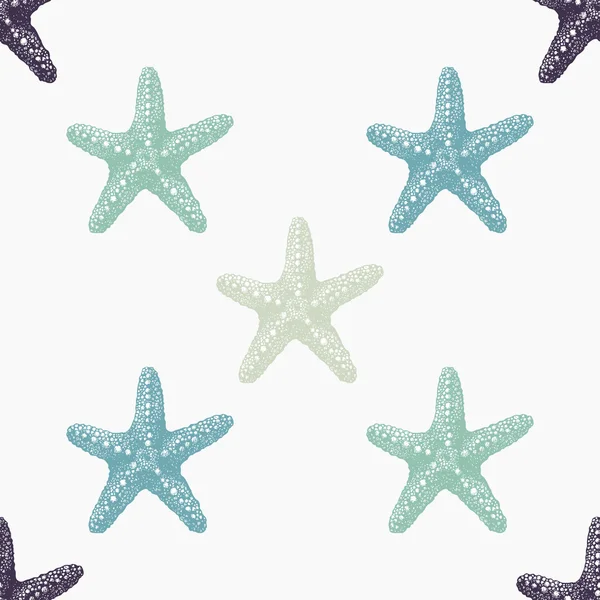 Estrellas de mar patrón de boceto — Vector de stock