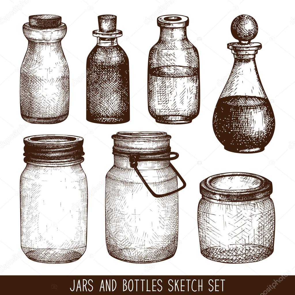 mason jars and bottles collection