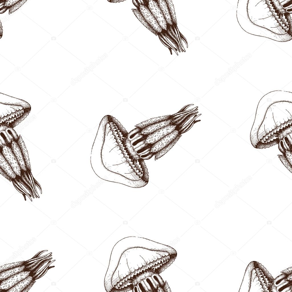 hand drawn jellyfish pattern