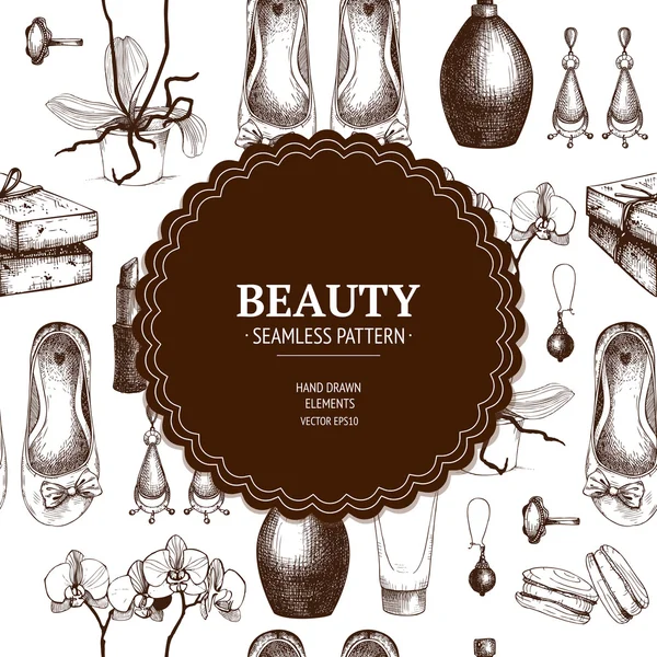 Ensemble de cosmétiques et bijoux — Image vectorielle